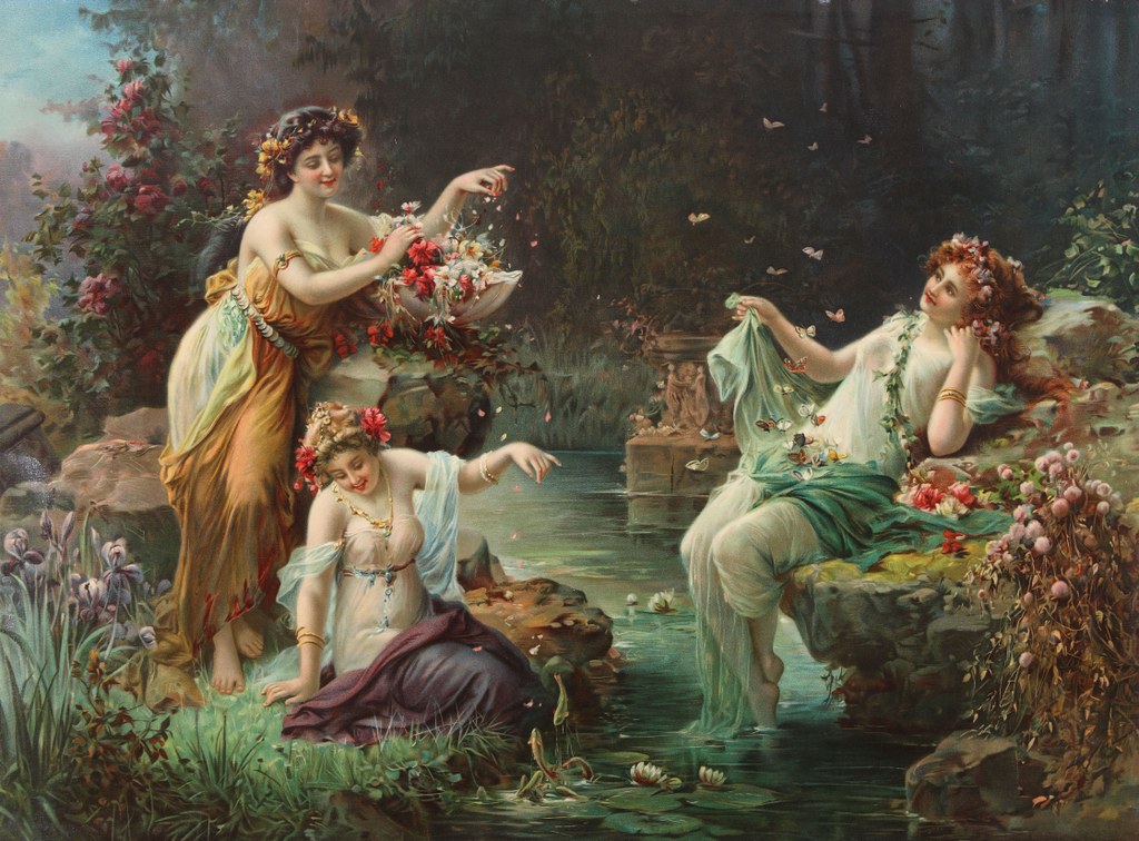 Hans Zatzka „Elfenspiel“, Chromolithografie um 1920, Verlag: Kunstanstalten May AG (KAMAG), Dresden